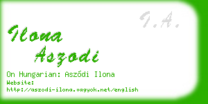 ilona aszodi business card